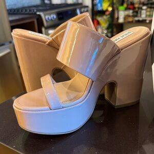 Steve Madden Nude Patent Leather Mules